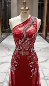 one shoulder short dress easy embroidery designs4