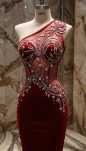 one shoulder short dress easy embroidery designs41