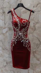 one shoulder short dress easy embroidery designs43