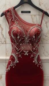one shoulder short dress easy embroidery designs45