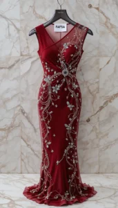 one shoulder short dress easy embroidery designs49