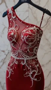 one shoulder short dress easy embroidery designs57