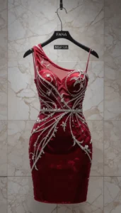 one shoulder short dress easy embroidery designs58