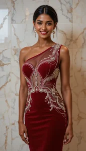 one shoulder short dress easy embroidery designs72