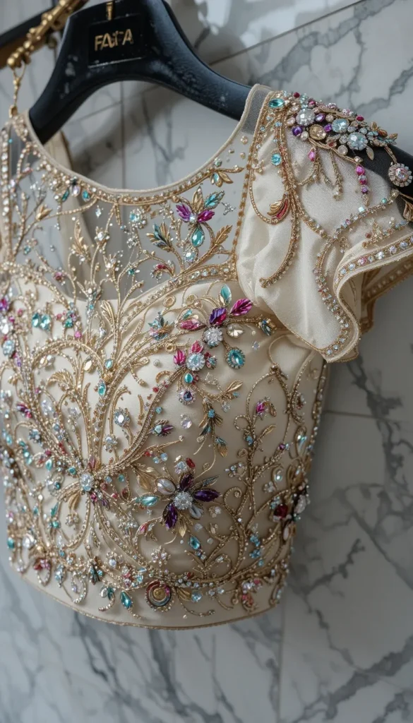 Wedding Aari Work Blouse Hand Designs 10