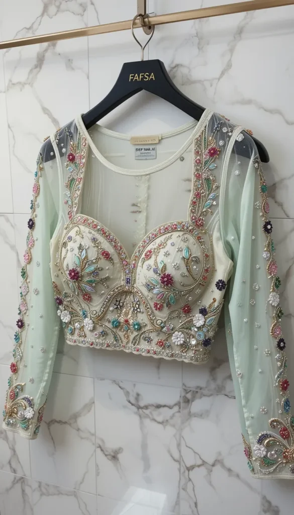 Wedding Aari Work Blouse Hand Designs 12