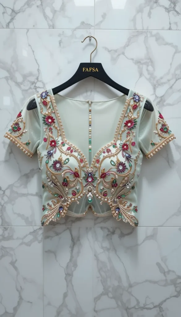 Wedding Aari Work Blouse Hand Designs 13