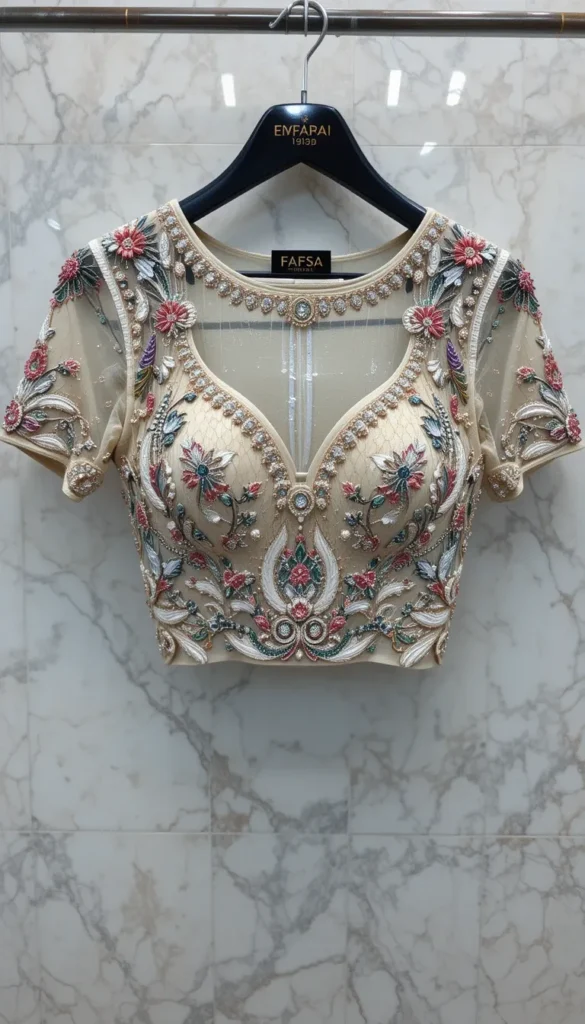 Wedding Aari Work Blouse Hand Designs 14