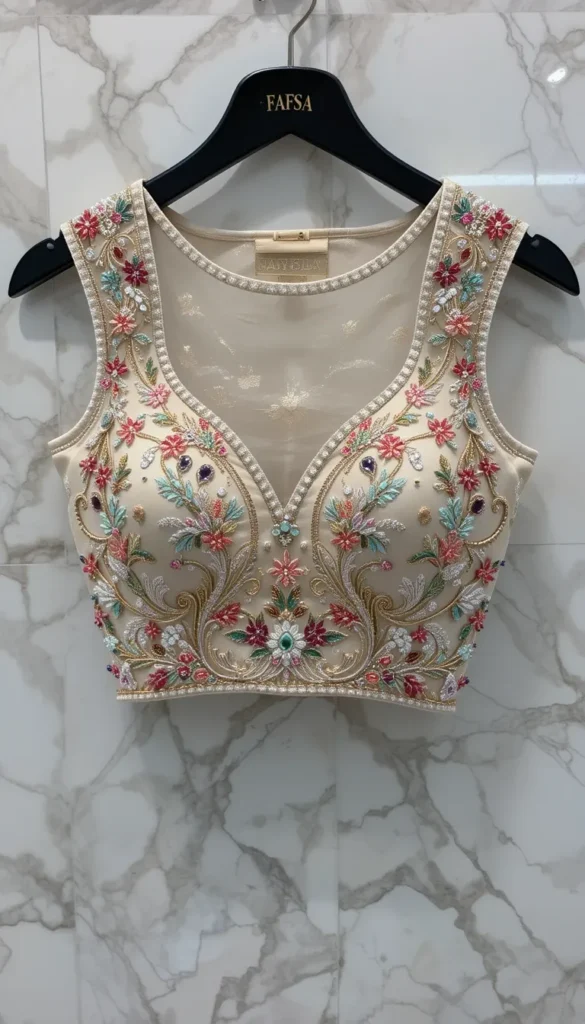 Wedding Aari Work Blouse Hand Designs 19