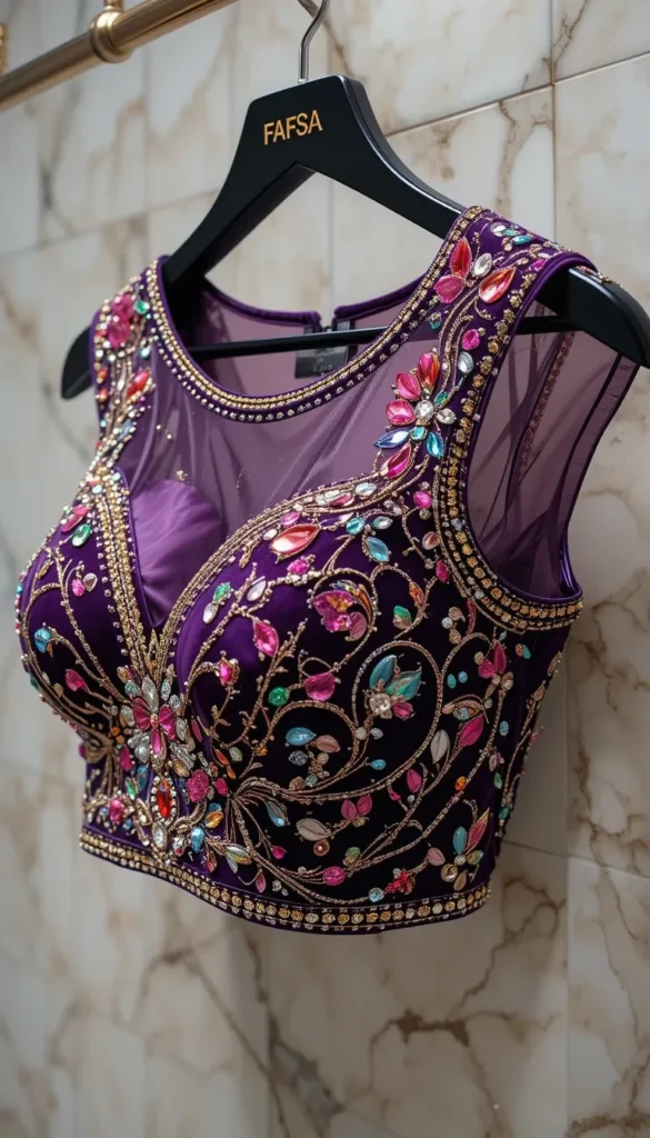Top 30+ Wedding Aari Work Blouse Hand Designs for Brides – Traditional & Trendy Embroidery Ideas 3 Wedding Aari Work Blouse Hand Designs 2