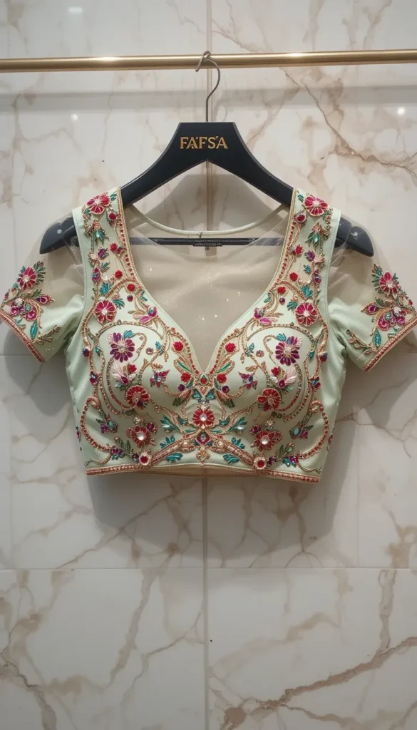 Wedding Aari Work Blouse Hand Designs 21
