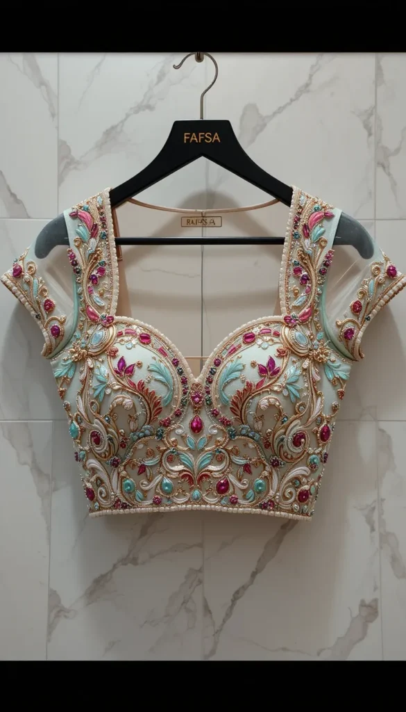 Wedding Aari Work Blouse Hand Designs 25