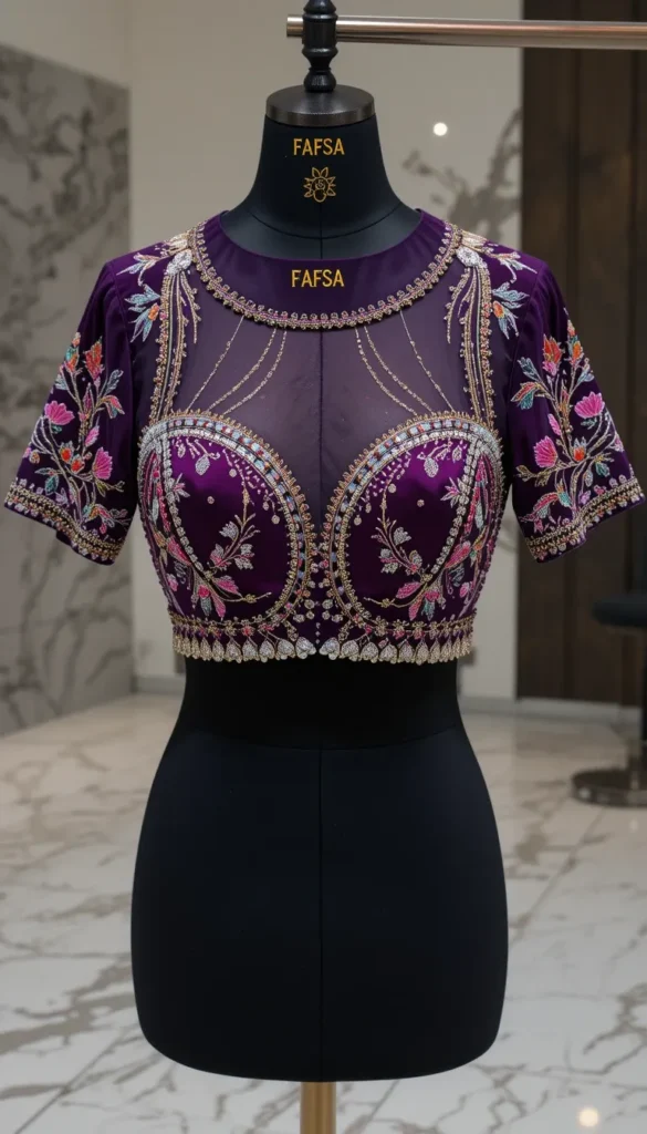 Wedding Aari Work Blouse Hand Designs 5